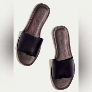 NWOT Madewell Boardwalk Post Slide Sandal - black leather - size 7.5